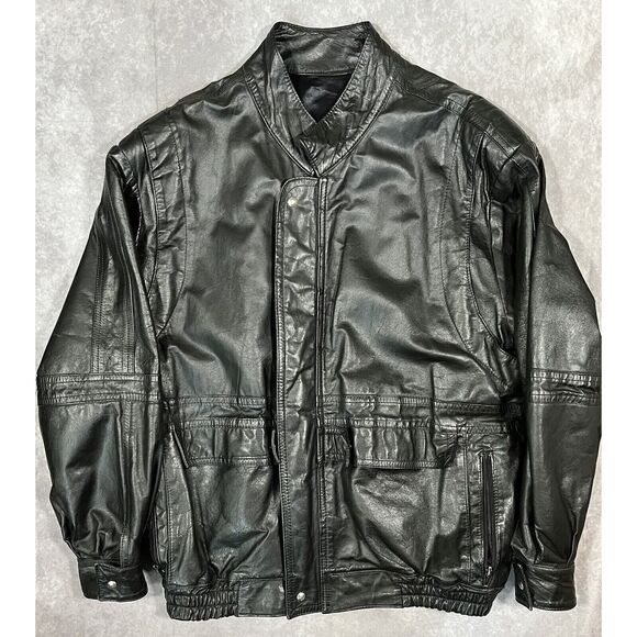 Yves Saint Laurent Fourrures Jacket Full Zip Leather Black - Picture 1 of 6